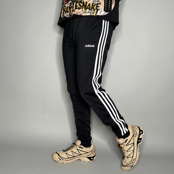 adidas Other - Vintage Y2K Adidas Sweatpants Mens M Slim Fit Black White Polyester Joggers